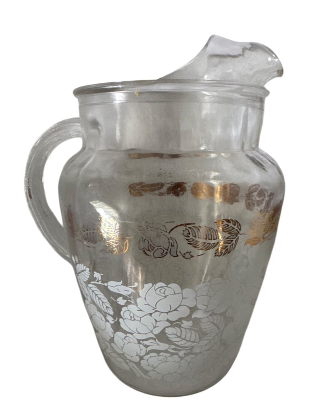 Barlett Collins MCM pitcher white & gold vine no chips